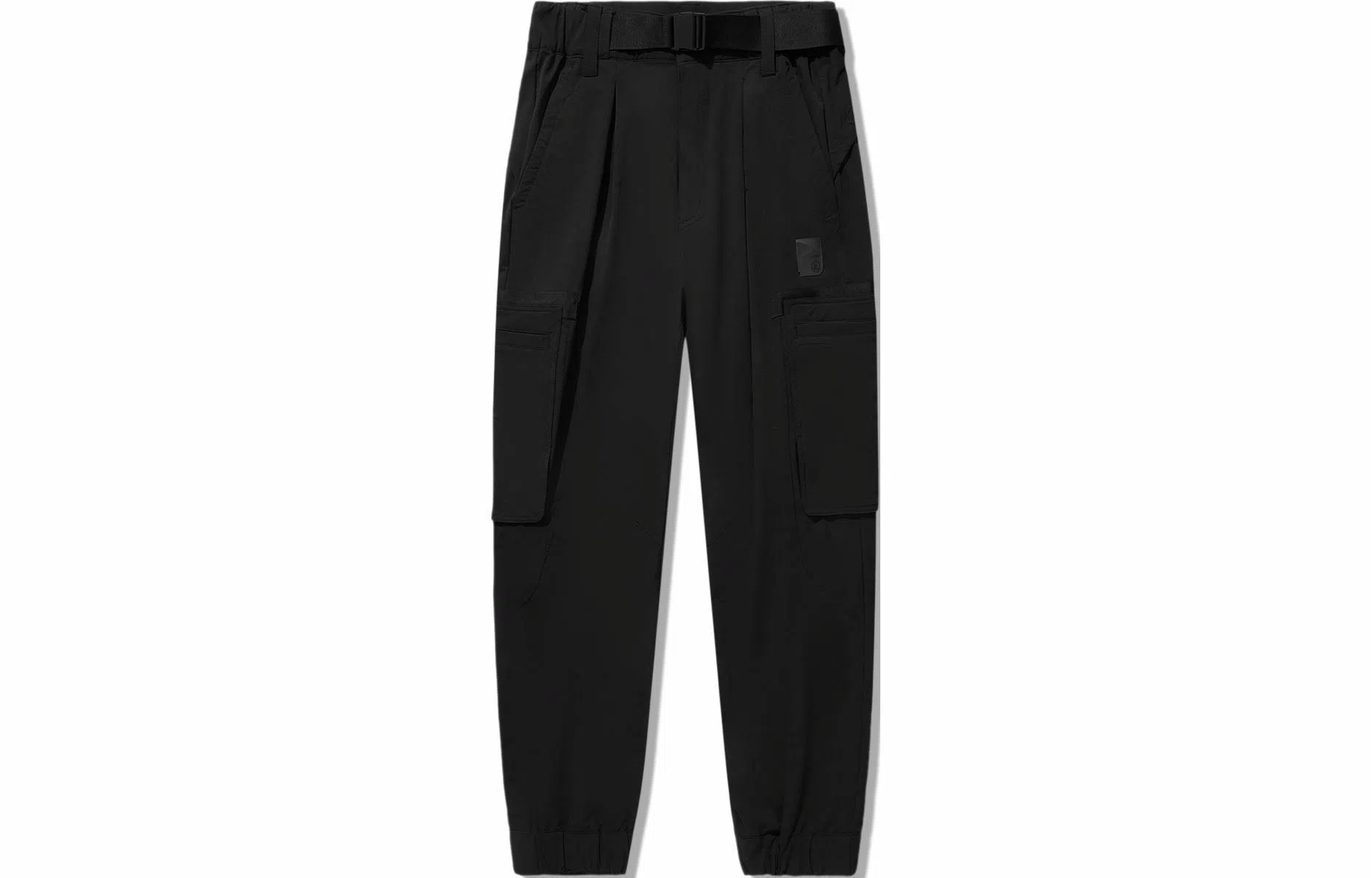 中国李宁 功夫系列 纯色宽松束脚针织运动裤 男款 黑色