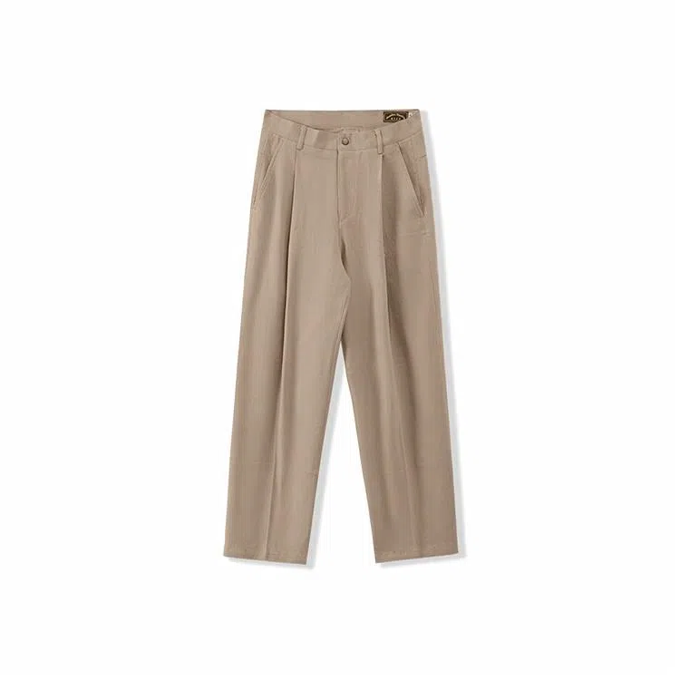 我是大卫 拖地高街直筒阔腿牛仔裤 男女同款 卡其色