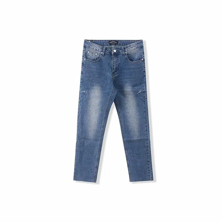 我是大卫 修身弹力九分牛仔裤 男女同款 蓝色