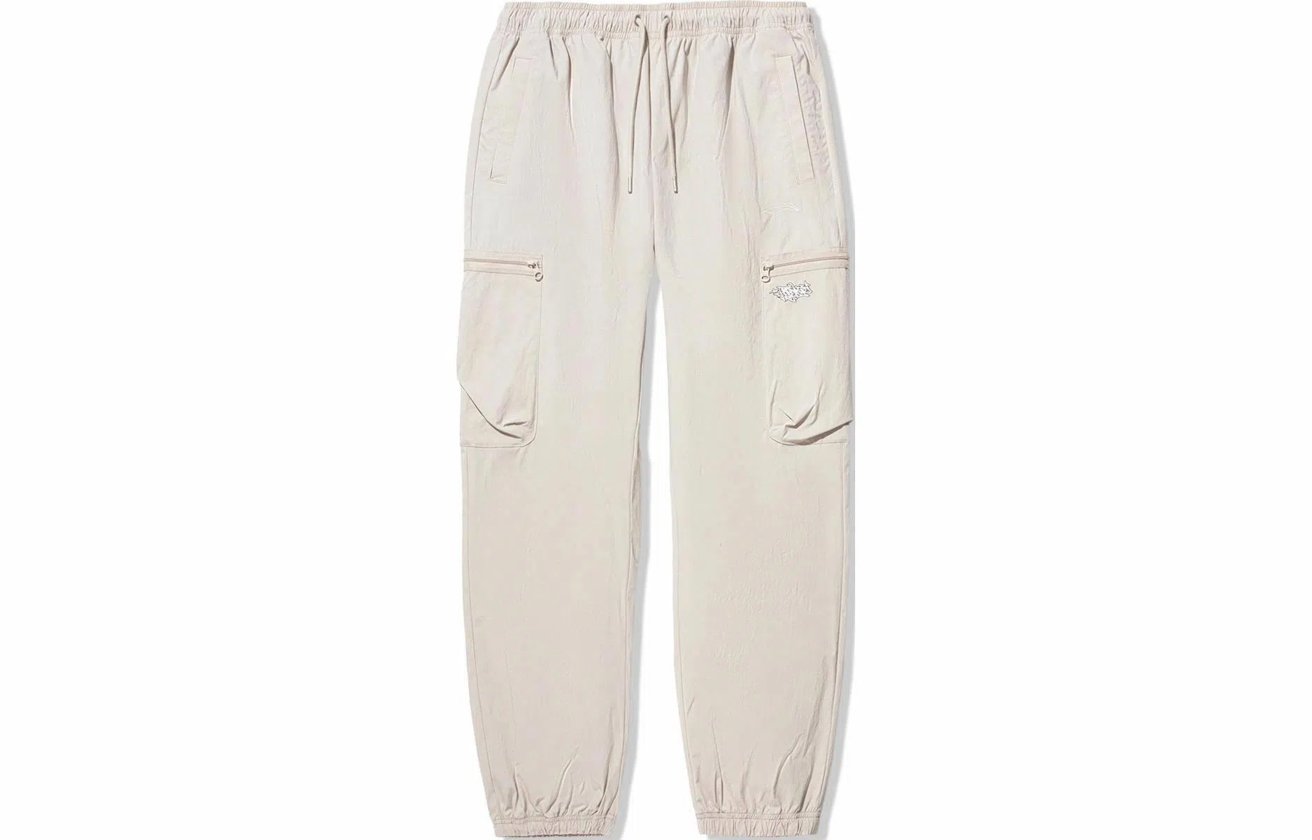 中国李宁 纯色束脚宽松针织运动裤 男款 云母灰