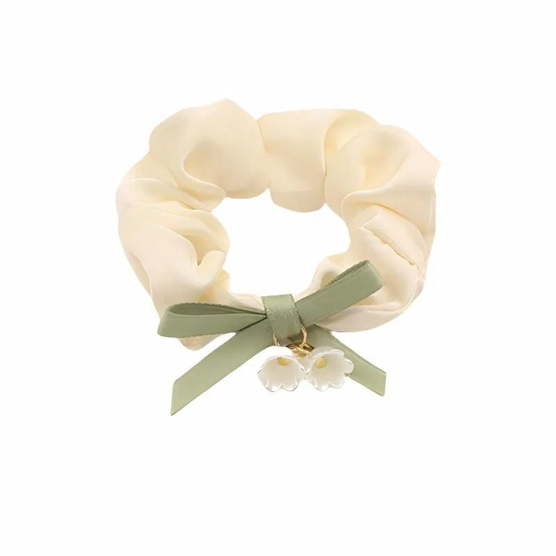 丹琴 铃兰花蝴蝶结大肠高级感森系仙美扎头橡皮筋新中式头绳头饰 布艺 发圈 女款
