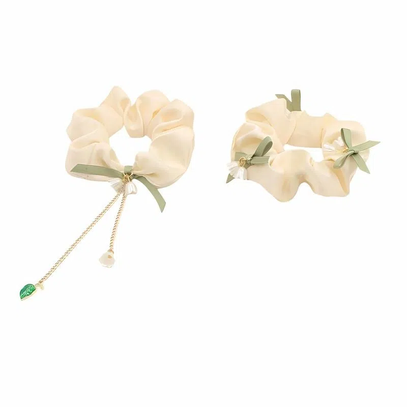 丹琴 铃兰花蝴蝶结大肠高级感森系仙美扎头橡皮筋新中式头绳头饰 布艺 发圈 女款