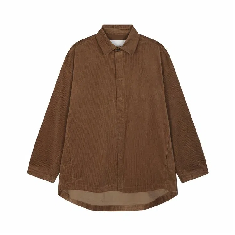 速写 街头纽扣复古灯芯绒潮流休闲长袖夹克 男款