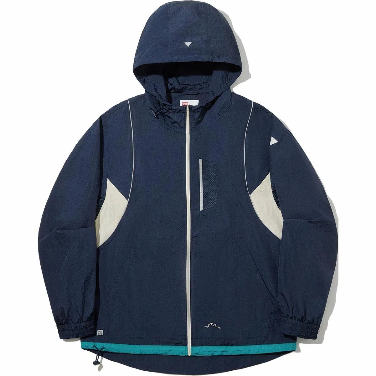 中国李宁 游山玩水 户外系列 反光防泼水防晒宽松夹克外套 男女同款 海军蓝色