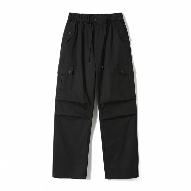 玉儿恋 纯色休闲宽松直筒伞兵工装裤 男款
