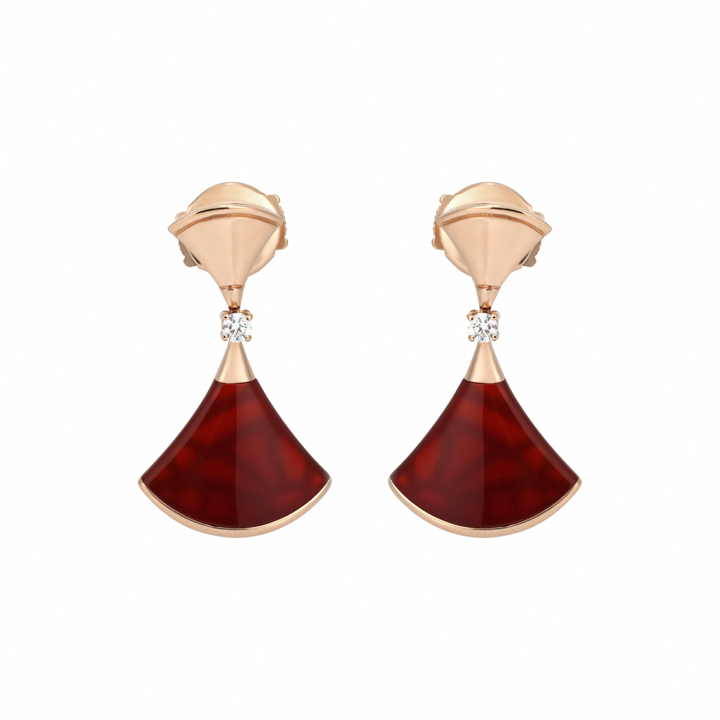 BVLGARI Divas' Dream Rose Gold Carnelian Earrings