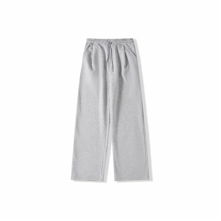 我是大卫 纯色百搭抽绳宽松直筒休闲裤 男女同款