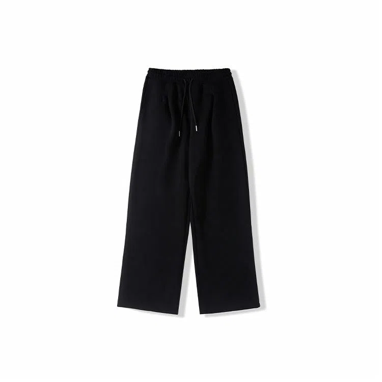 我是大卫 纯色百搭抽绳宽松直筒休闲裤 男女同款