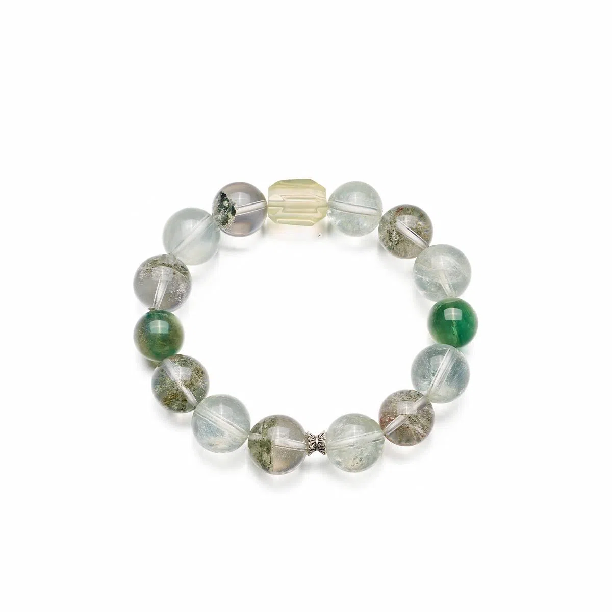 曼卡龙 绿魄无畏 小众精致招财聚宝盆串珠链小众精致事业财富能量石恋爱告白百搭#好运天然 绿幽灵 手串 女款