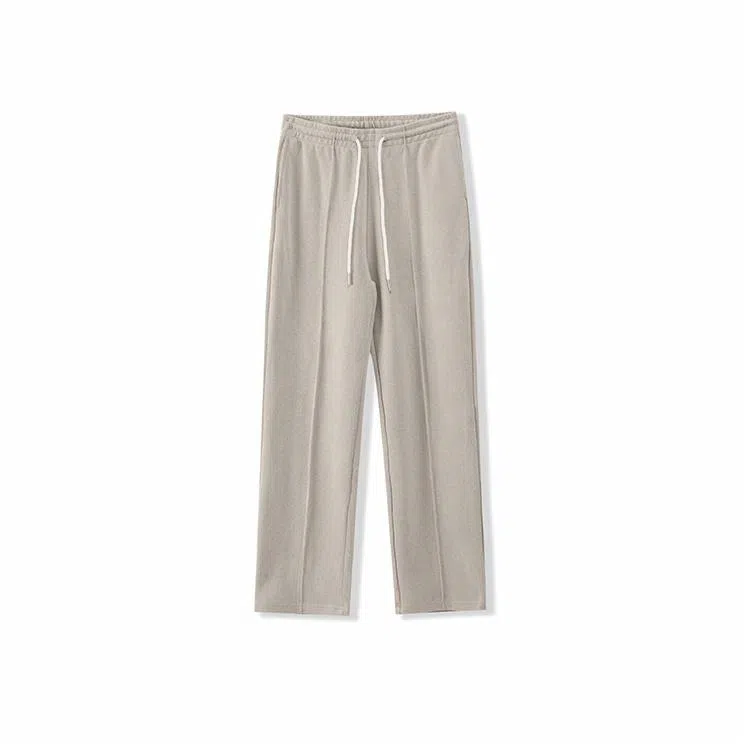 我是大卫 纯色简约垂感阔腿抽绳直筒休闲裤 男女同款