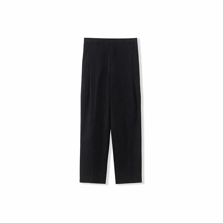 我是大卫 纯色简约合身中腰直筒休闲裤 男女同款