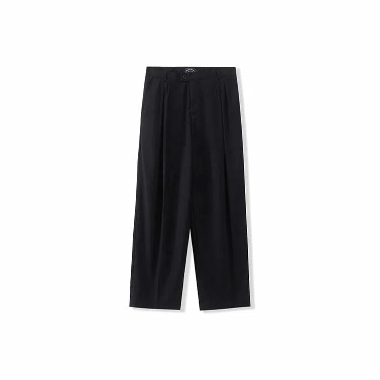 我是大卫 纯色简约宽松直筒休闲裤 男女同款