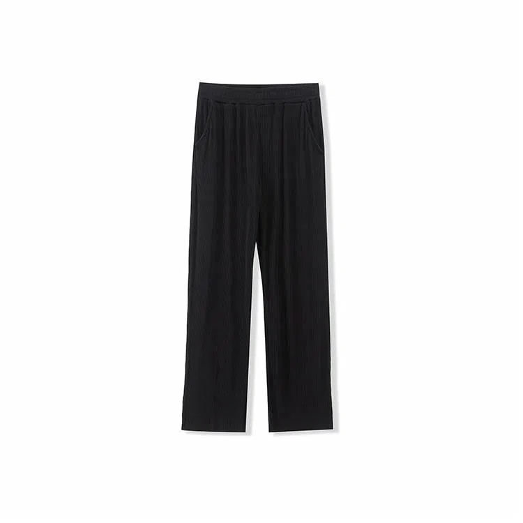 我是大卫 纯色港风拖地垂感直筒中腰休闲裤 男女同款