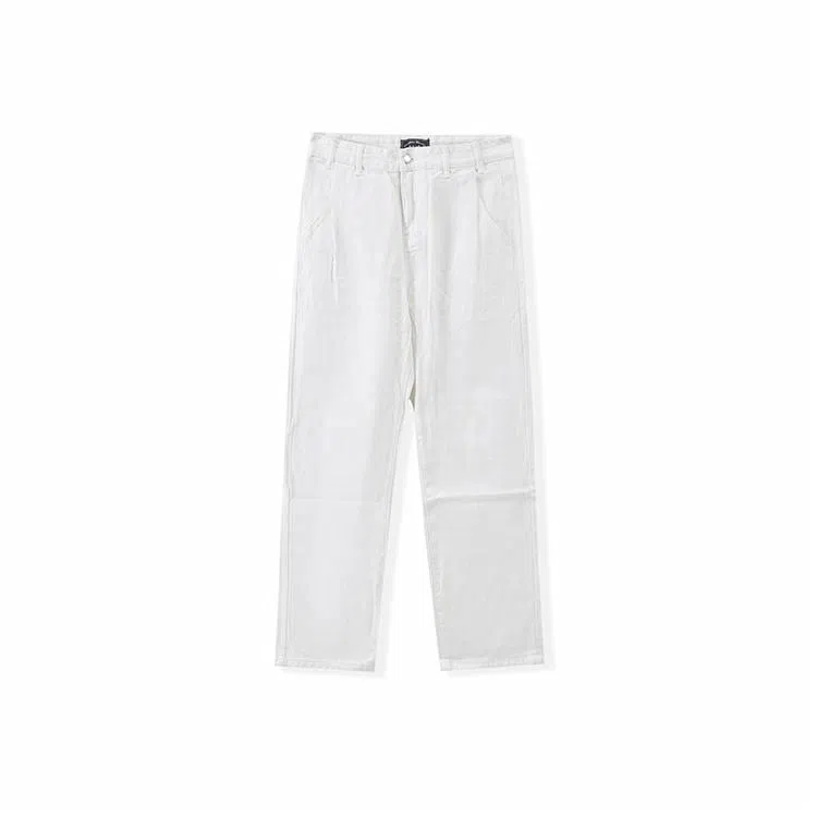 我是大卫 纯色宽松阔腿百搭直筒休闲裤 男女同款 白色