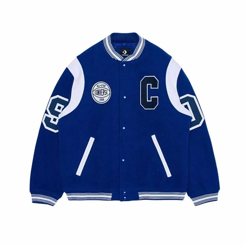 Converse Luxe Varsity Jacket Blue