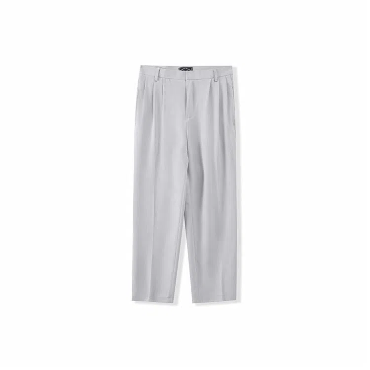 我是大卫 基础纯色垂坠感拖地直筒休闲裤 男女同款