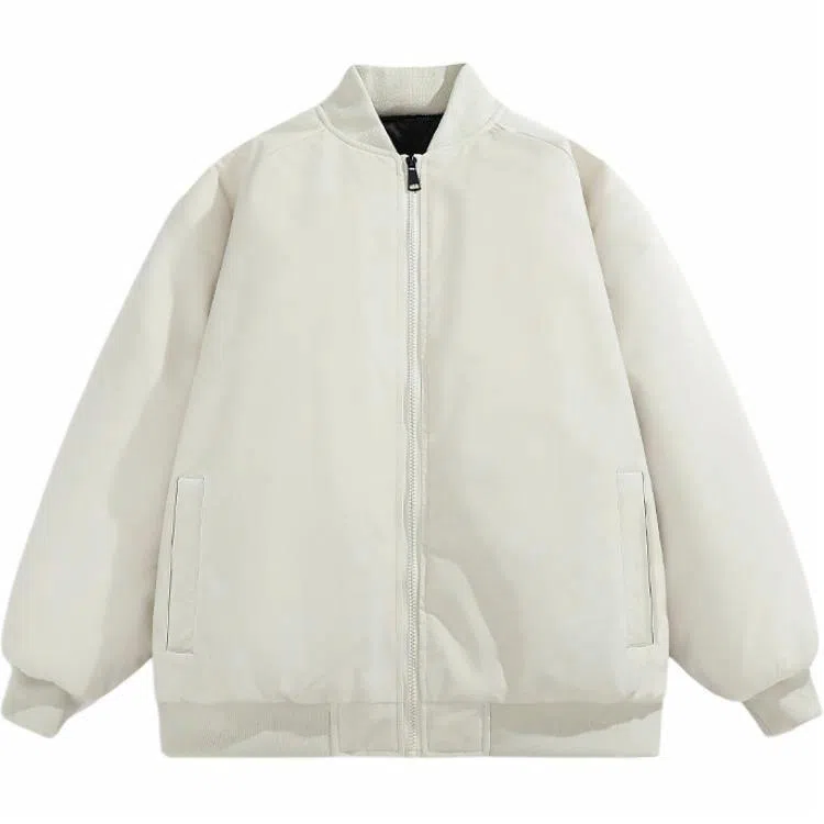 玉儿恋 棒球领宽松休闲飞行夹克加厚保暖棉服 男女同款