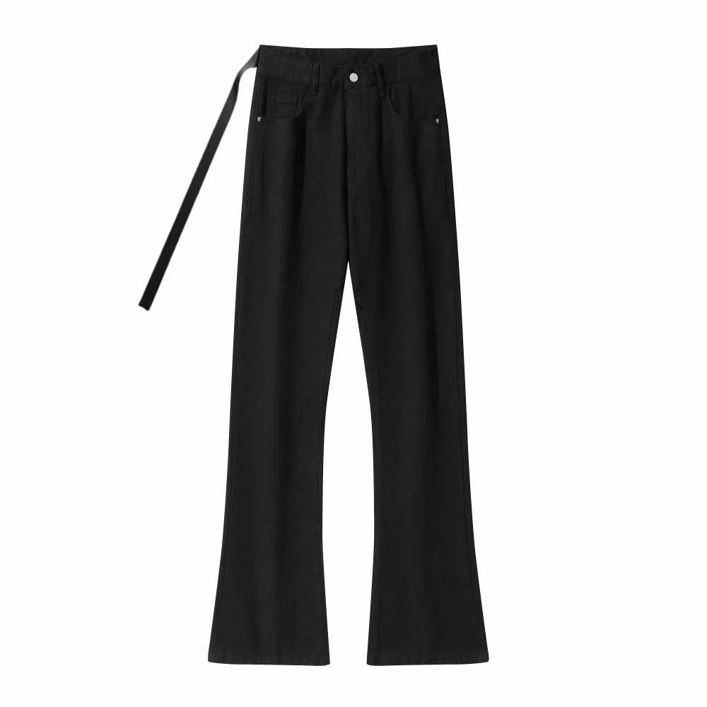 AMBER LIGHT Vintage Washed Loose Straight Jeans Black