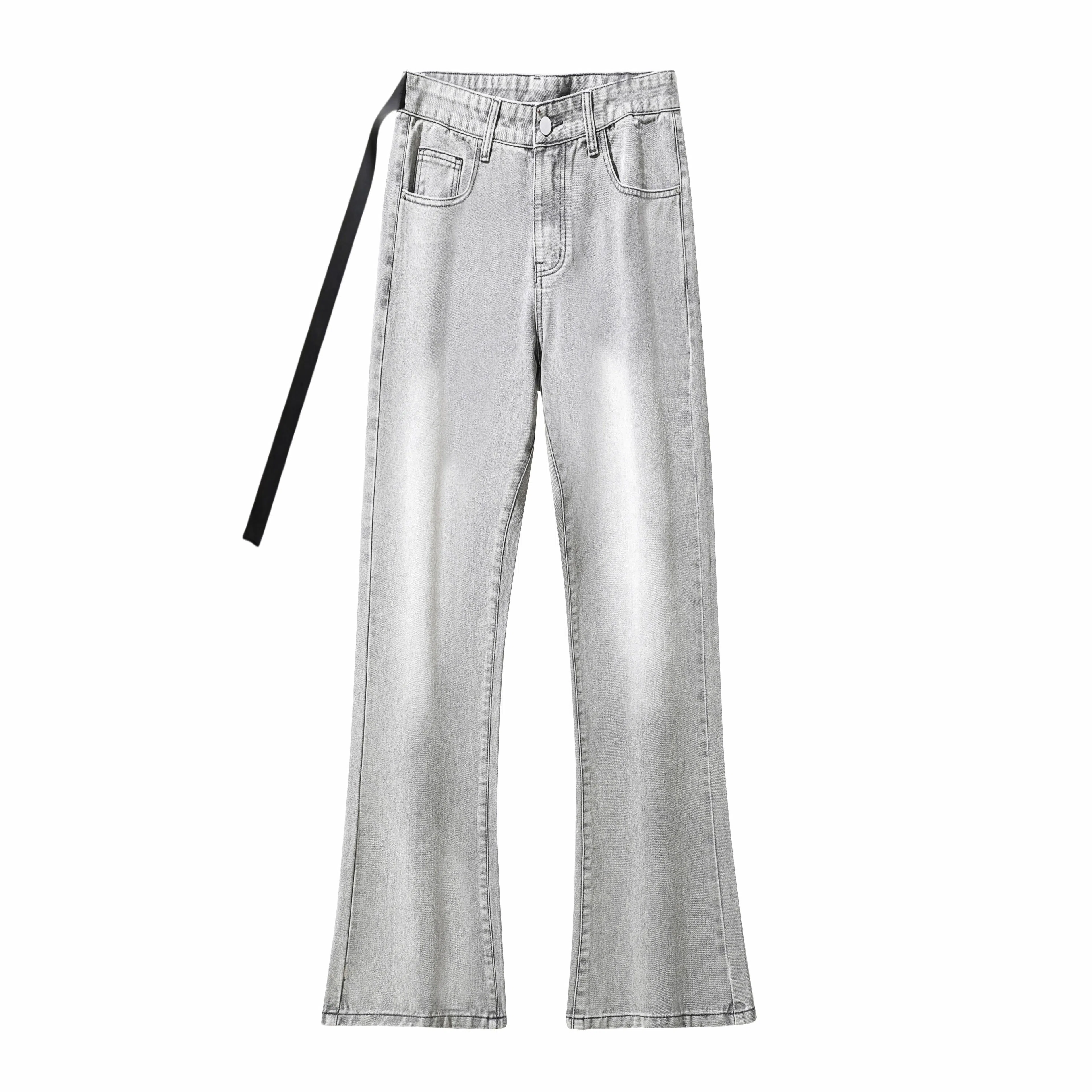 AMBER LIGHT Vintage Washed Loose Straight Jeans Black