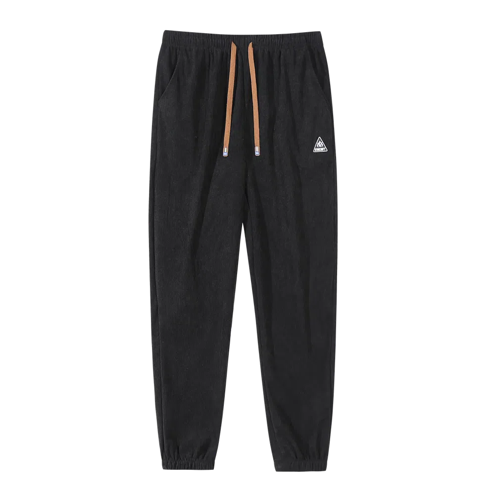 星际者 基础款宽松简约抽绳灯芯绒束脚时尚潮流针织运动裤 男女同款