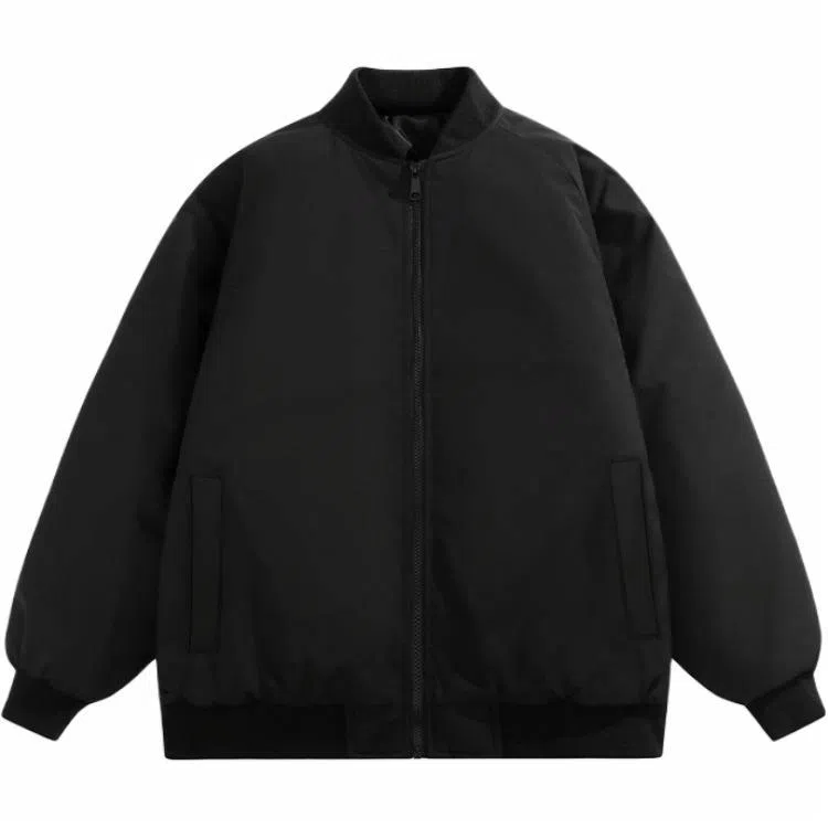 玉儿恋 棒球领宽松休闲飞行夹克加厚保暖棉服 男女同款