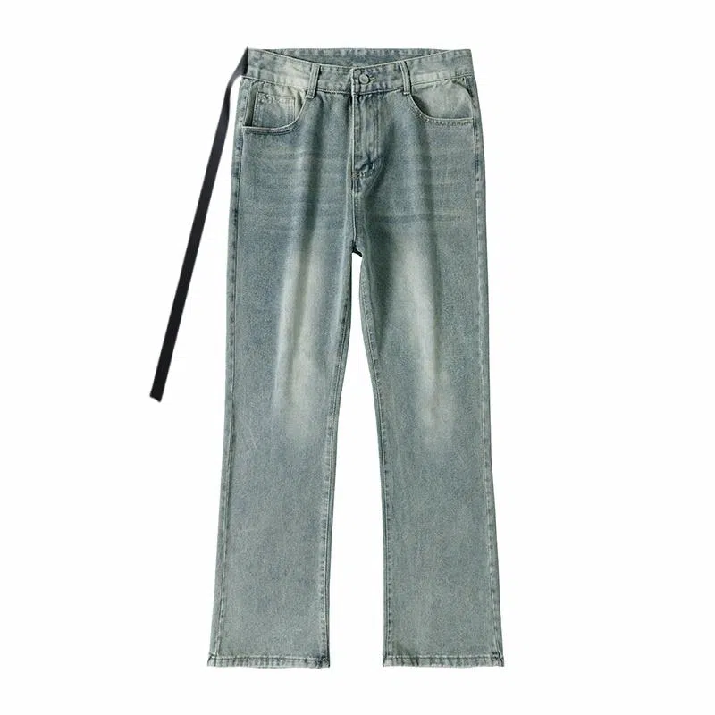 AMBER LIGHT Vintage Washed Loose Straight Jeans Black