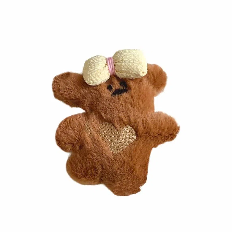 蒙妮 可爱蝴蝶结小熊 毛绒 发夹 男女同款情侣款