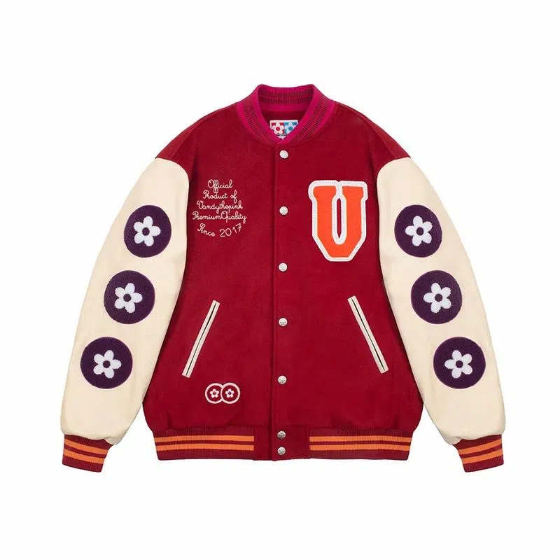 Vandy The Pink Varsity Jacket Red