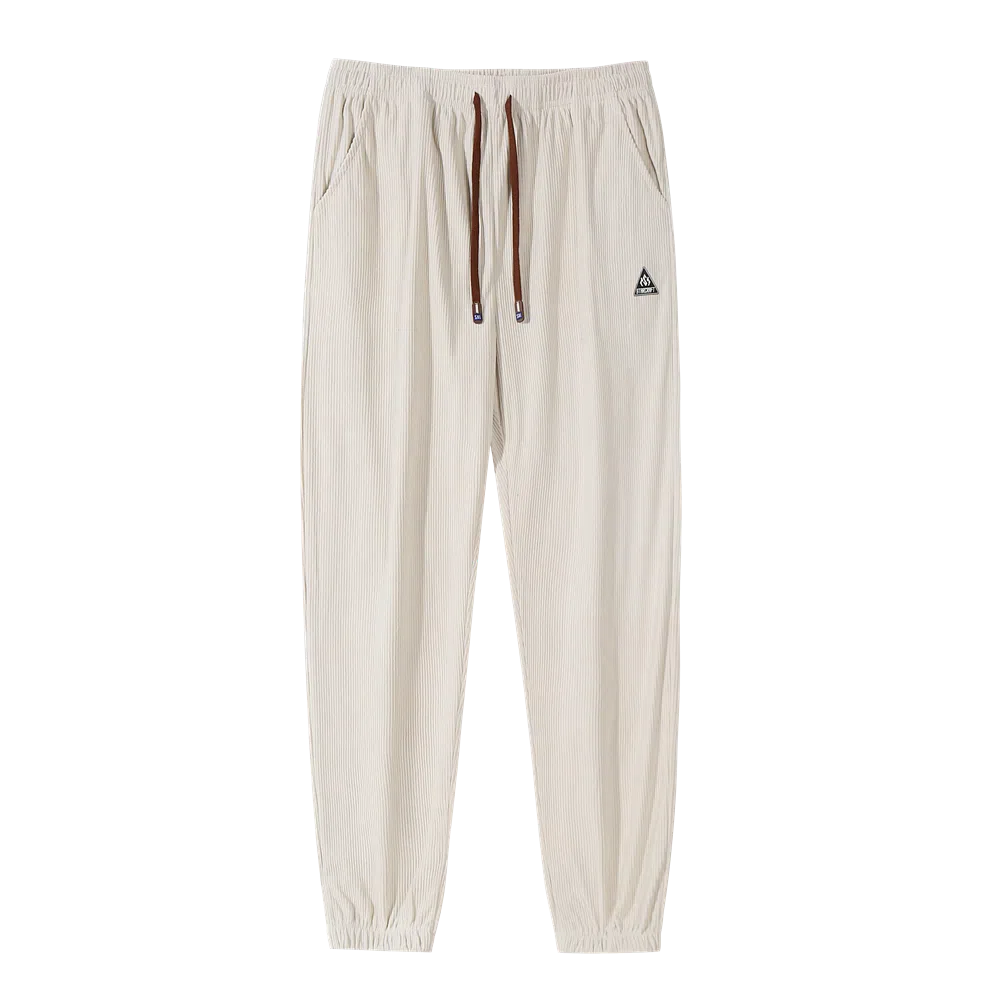 星际者 基础款宽松简约抽绳灯芯绒束脚时尚潮流针织运动裤 男女同款