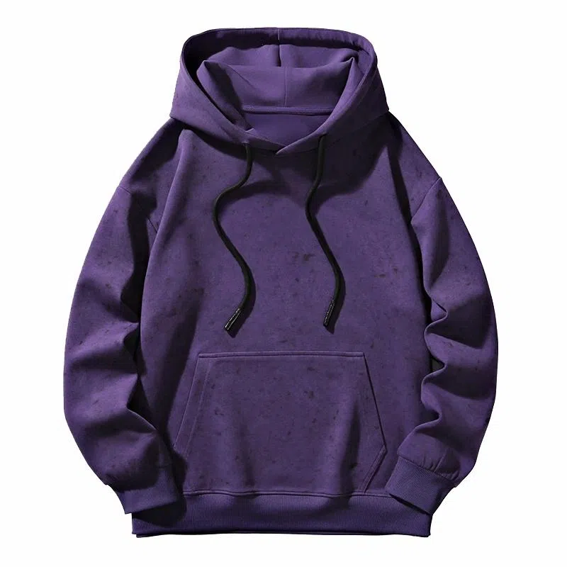 极限涡轮 美式潮流学院风纯色个性基础舒适保暖宽松连帽通勤休闲百搭卫衣 男女同款