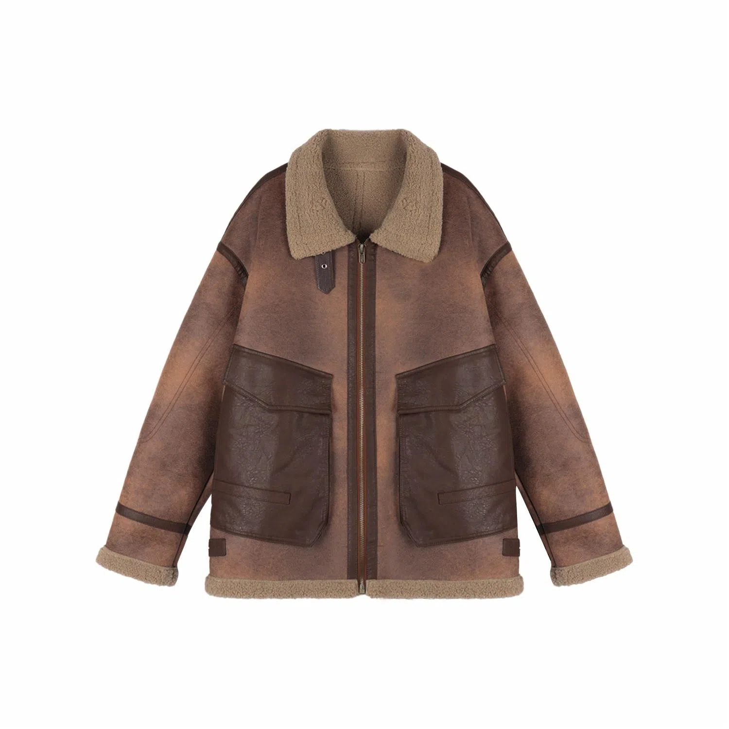 WILD LEADER Retro Brown Leather Jacket