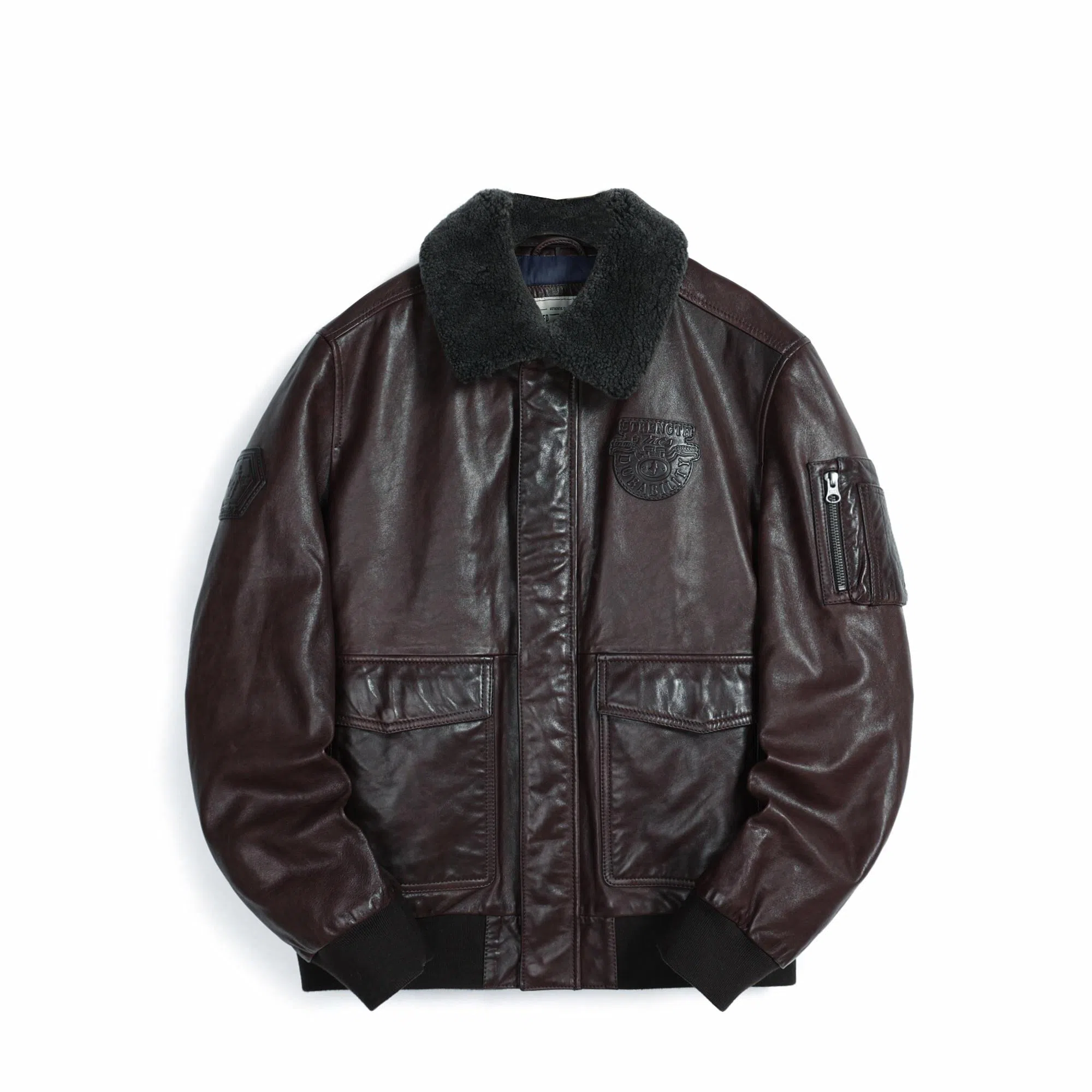 MCS Vintage Aviator Leather Jacket Brown