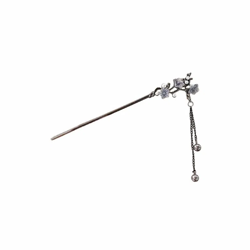 水中玉 新中式花朵发钗高级感国风气质盘发发饰丸子头簪子 合金 发簪 女款