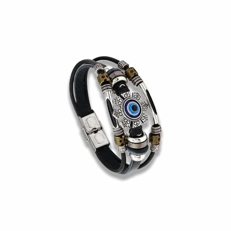 大唐国鼎 魔眼小众时尚简约设计潮酷个性小众高级感森系高级感财运 好运 皮革 手环 男款