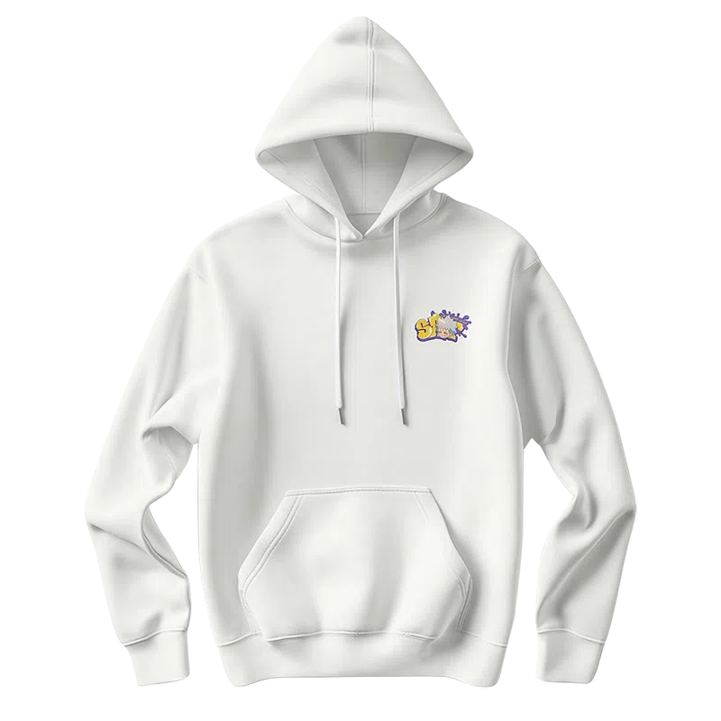 腾讯视频草场地 左手上篮官方系列 运动休闲百搭加绒卫衣 男女同款 白色