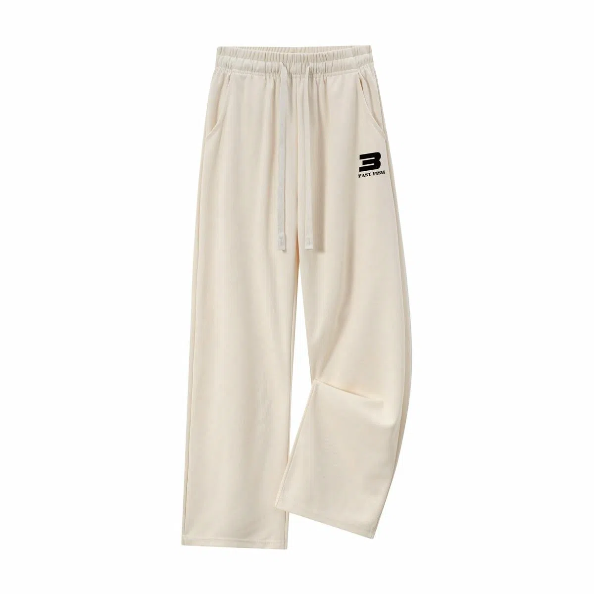 快鱼 户外纯色日常基础款直筒宽松垂感休闲透气吸汗舒适百搭针织运动裤 男女同款