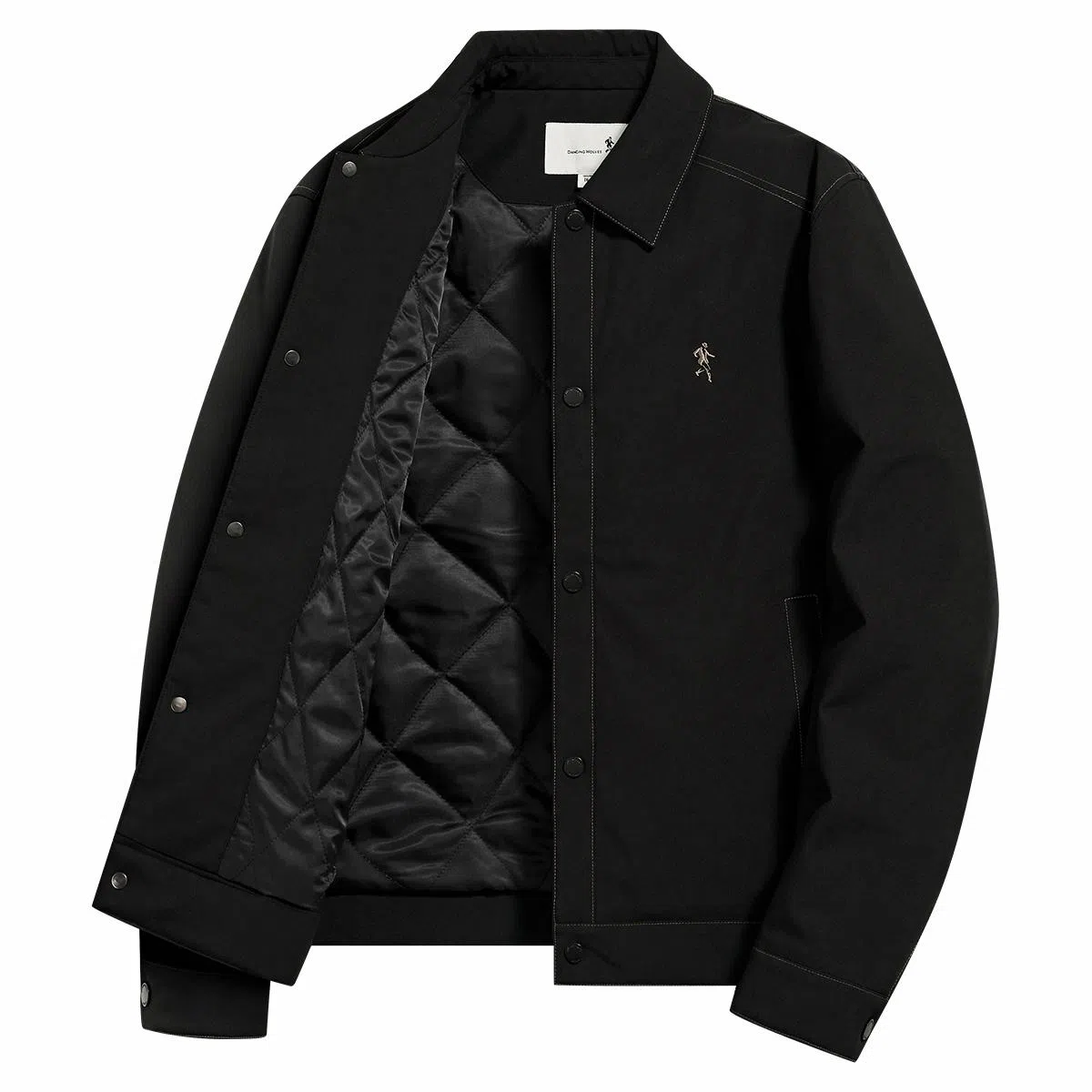 与狼共舞 时尚百搭保暖加绒轻商务日常通勤舒适夹克外套 男款 黑色