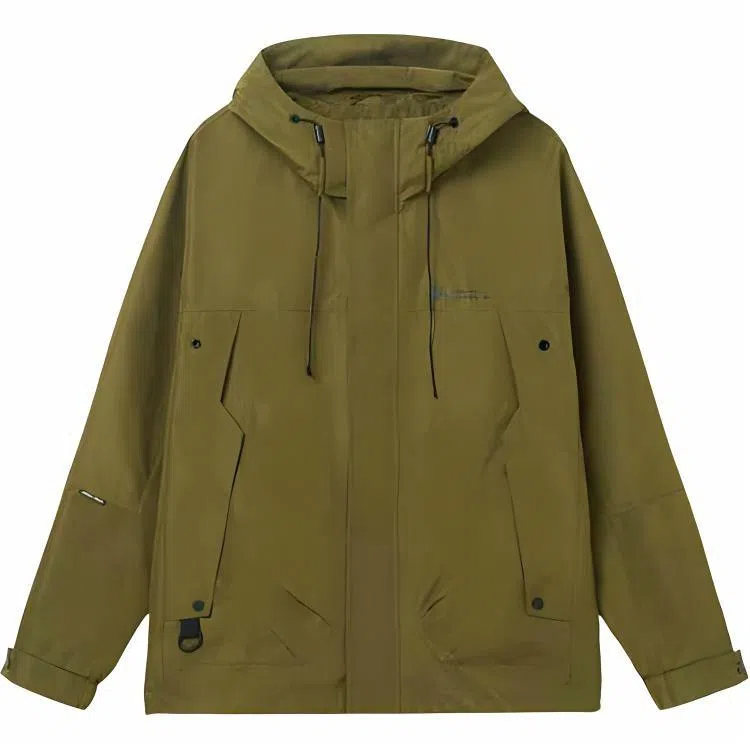 鸭鸭 纯色连帽拉链百搭短款长袖夹克外套 男款