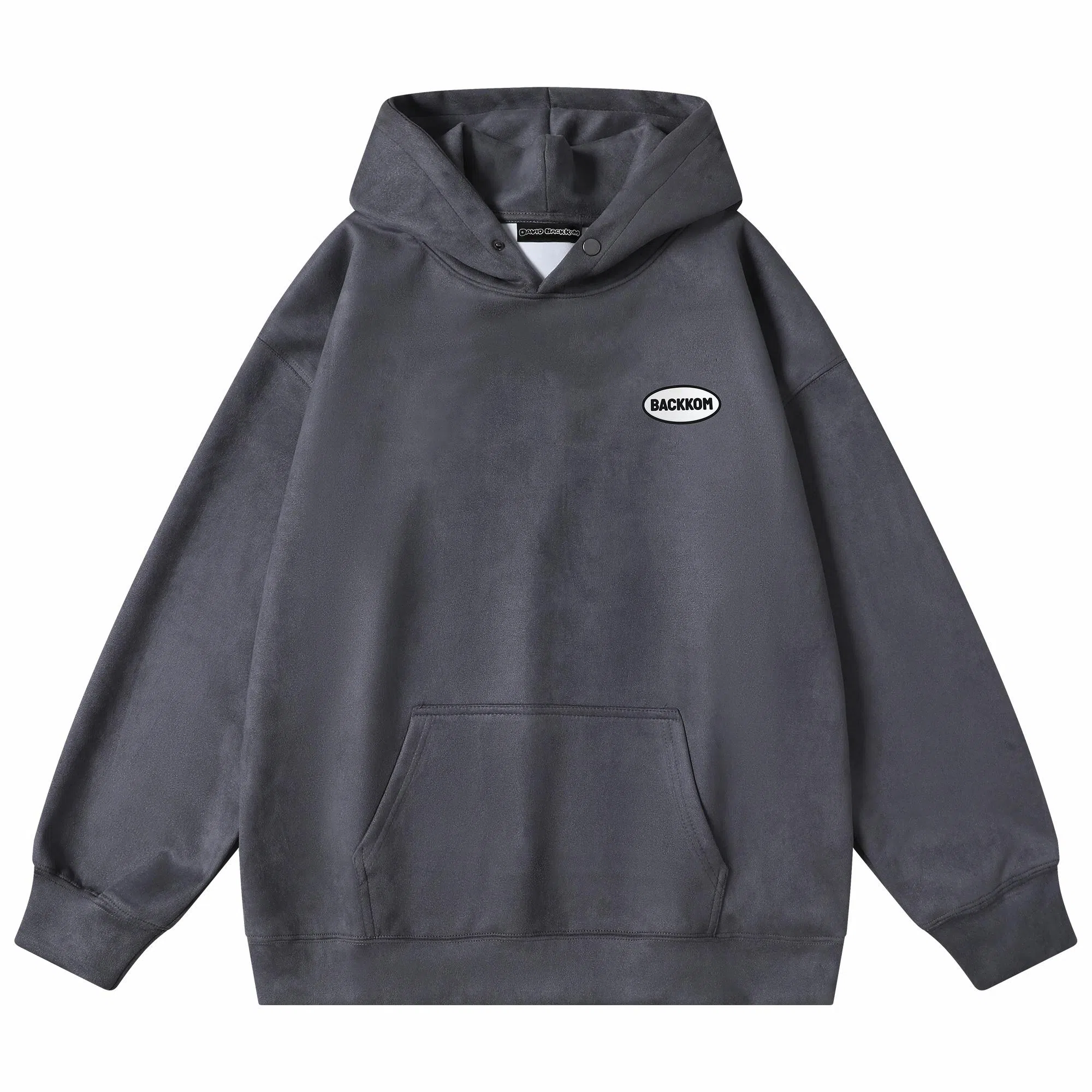 大卫贝肯 美式复古简约字母印花休闲宽松重磅百搭舒适连帽套头卫衣 男女同款