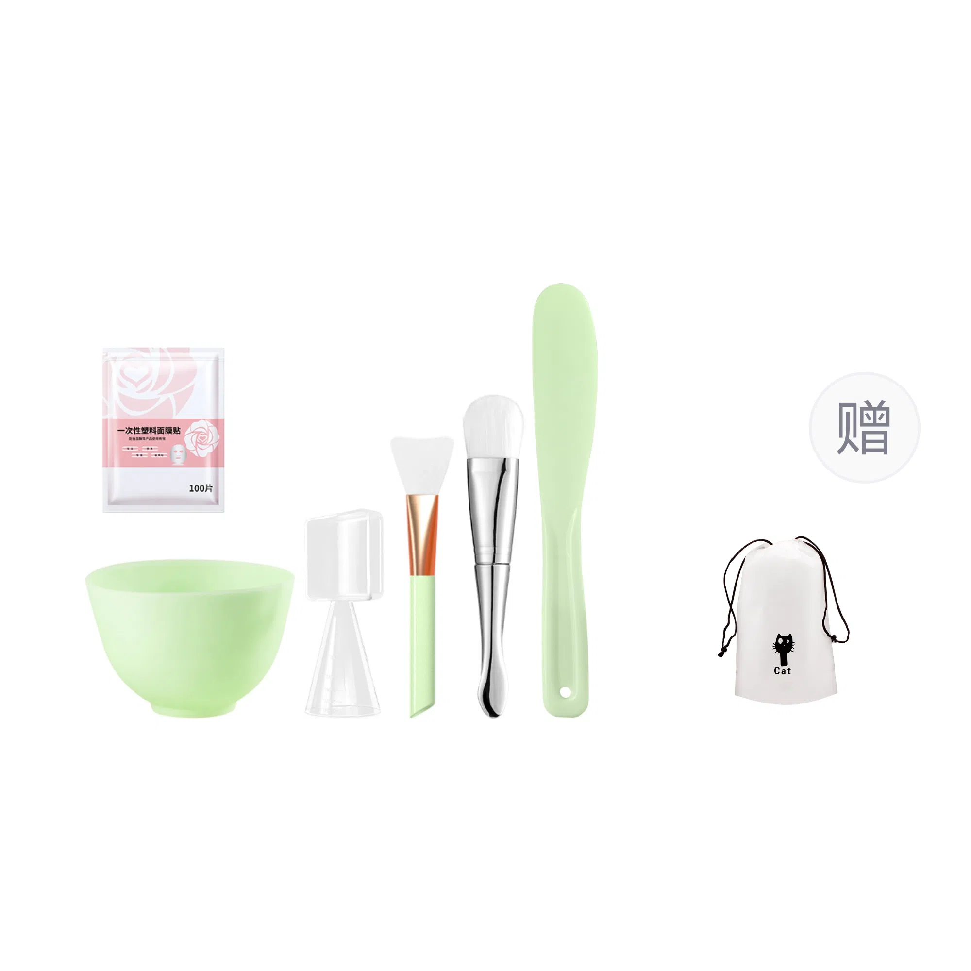 妮丽雅 硅胶面膜碗刷子加勺专用灌肤调配工具套装