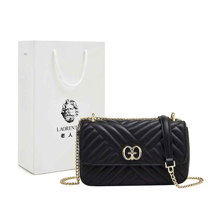 老人头 时尚高级感气质菱格通勤百搭 合成革 斜挎单肩包 女款 多色