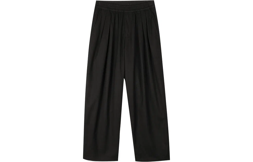 速写 纯色中腰宽松休闲裤 男款 黑色