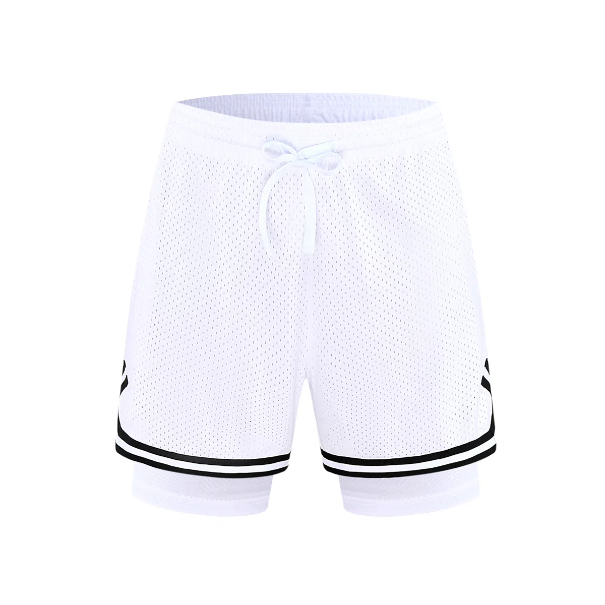 特色玫瑰蛇纹拼花透气速干凉感宽松篮球训练五分假两件裤运动短裤 男女同款