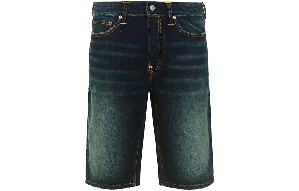 EVISU SS22 Seagull Print Denim Shorts