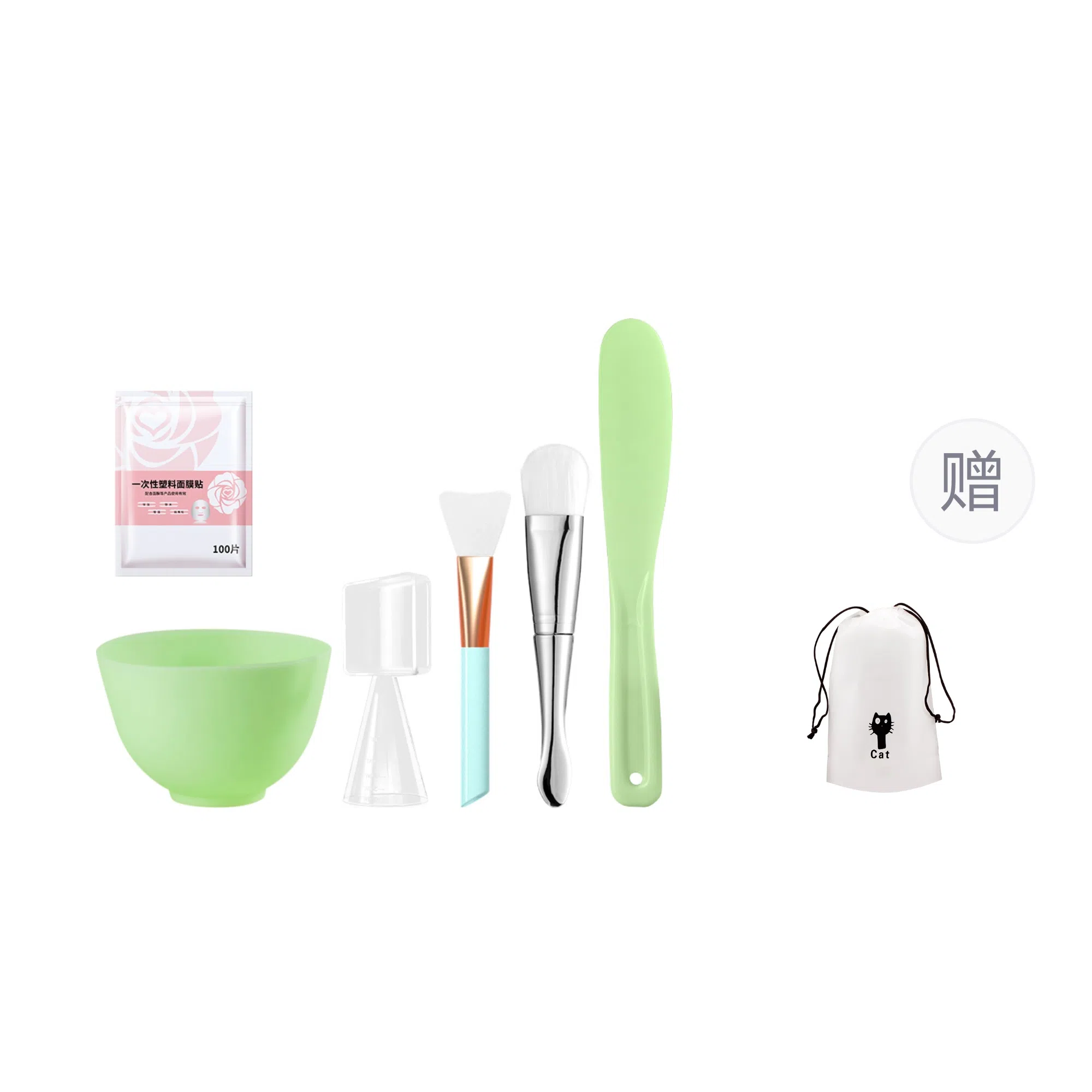 妮丽雅 硅胶面膜碗刷子加勺专用灌肤调配工具套装