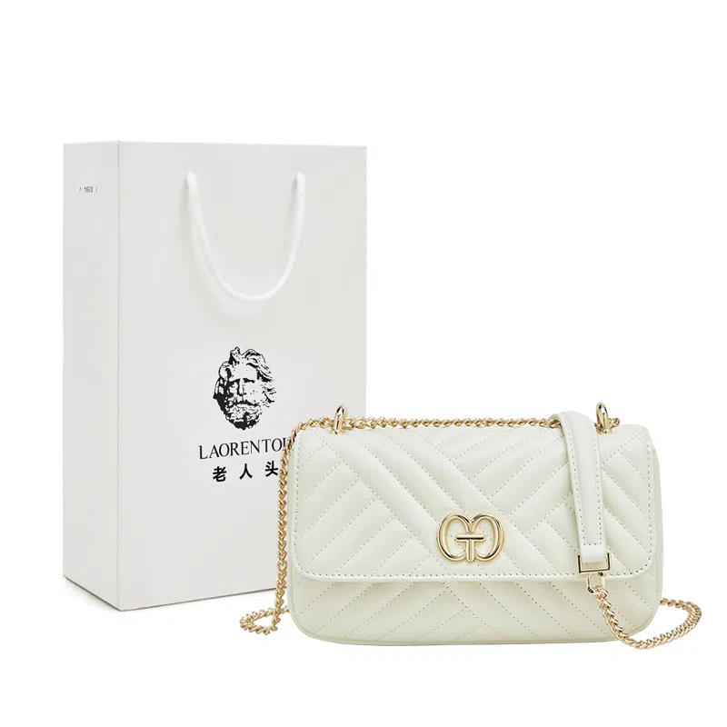 老人头 时尚高级感气质菱格通勤百搭 合成革 斜挎单肩包 女款 多色