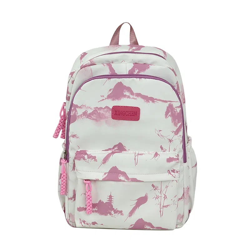 醇龙 简约百搭时尚 尼龙 双肩包 男女同款情侣款 粉色/红色/黑色/灰色/绿色