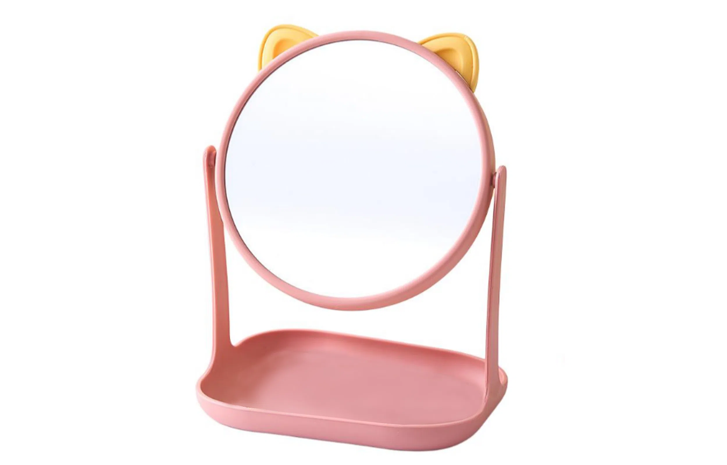 米甜兔 猫耳朵黄色化妆镜 便携
