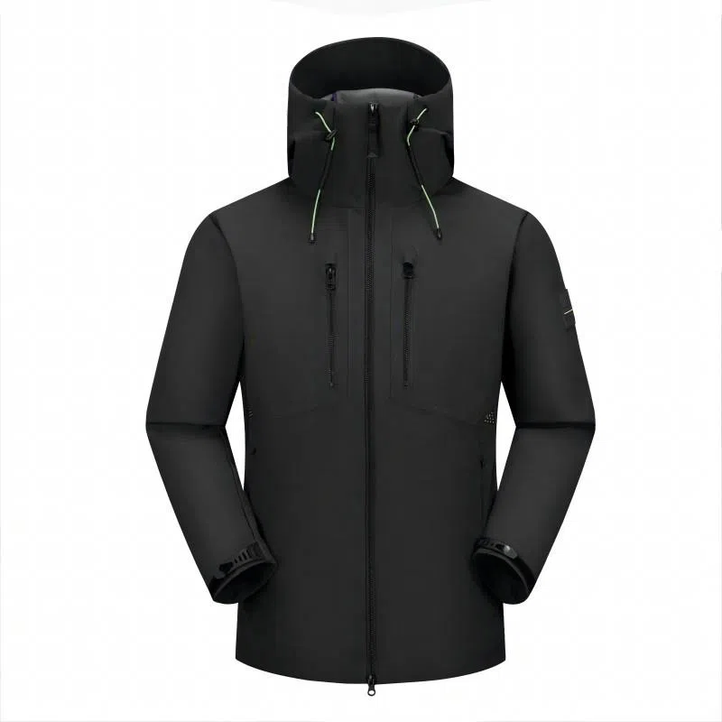 阿尔卑斯 户外防风防水纯色连帽宽松拉链长袖夹克外套 男女同款