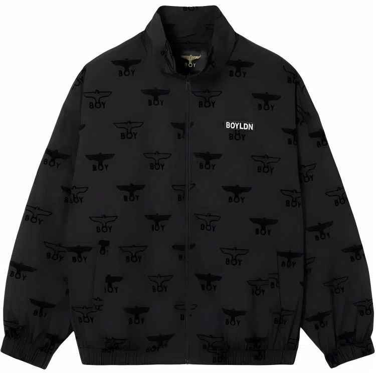 Boy London Letter Print Zip Jacket Black